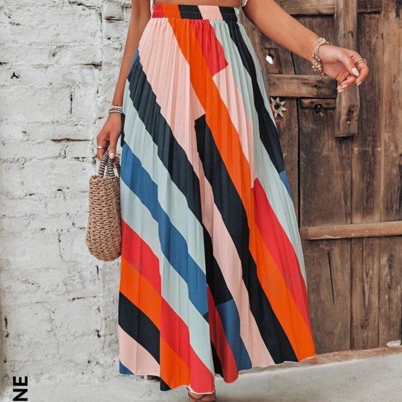 Multi-color Pleated Skirt - Picture 1 of 5